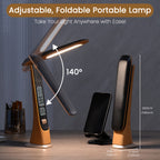 Foldable Portable LED Desk Lamp with Time Display - Euroselle