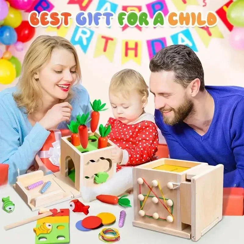 NovaNest 8 az 1-ben Montessori babajátékkocka — 8 fejlesztő tevékenység
