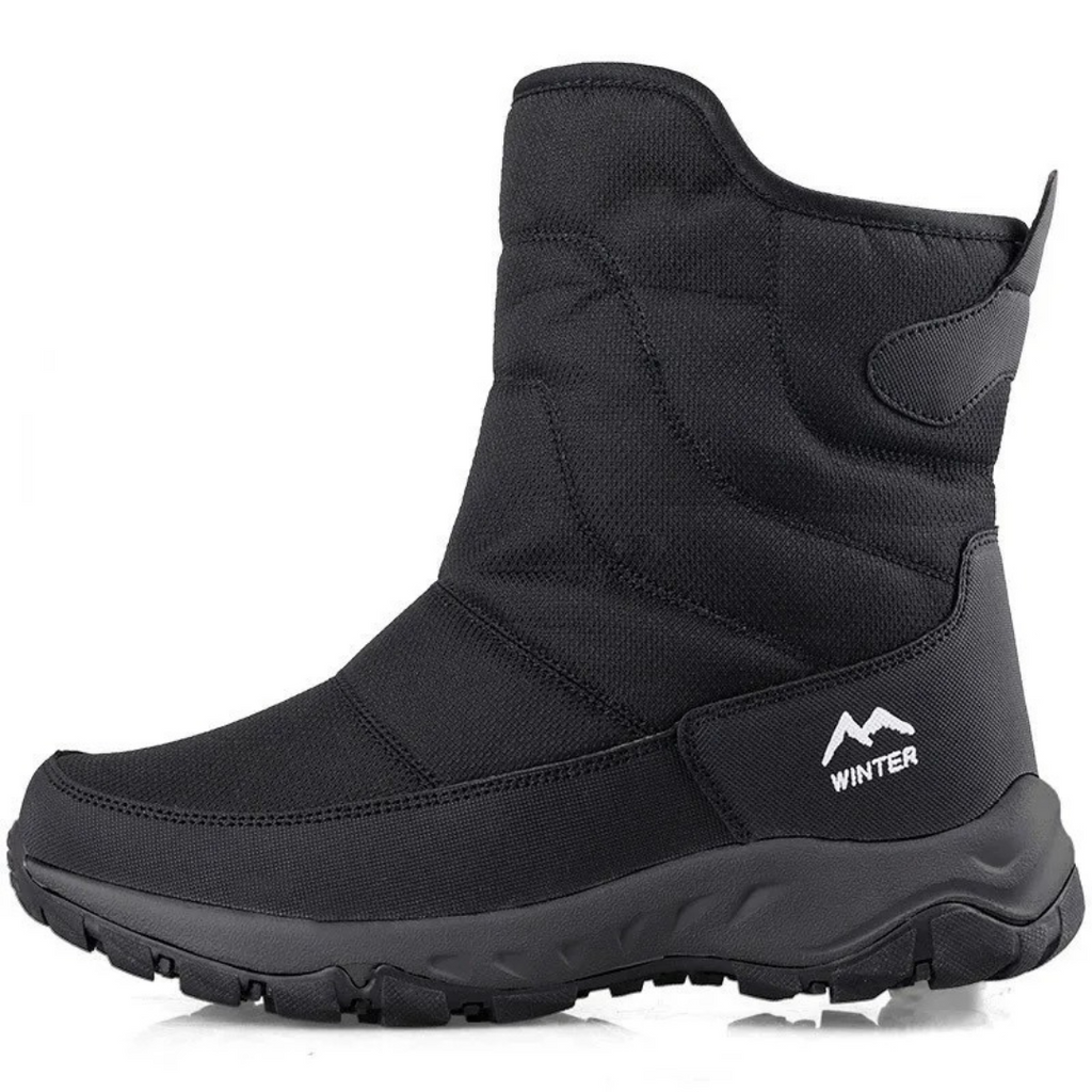 Men's Insulated Waterproof Ankle Snow Boots — Side Zip, Non-Slip