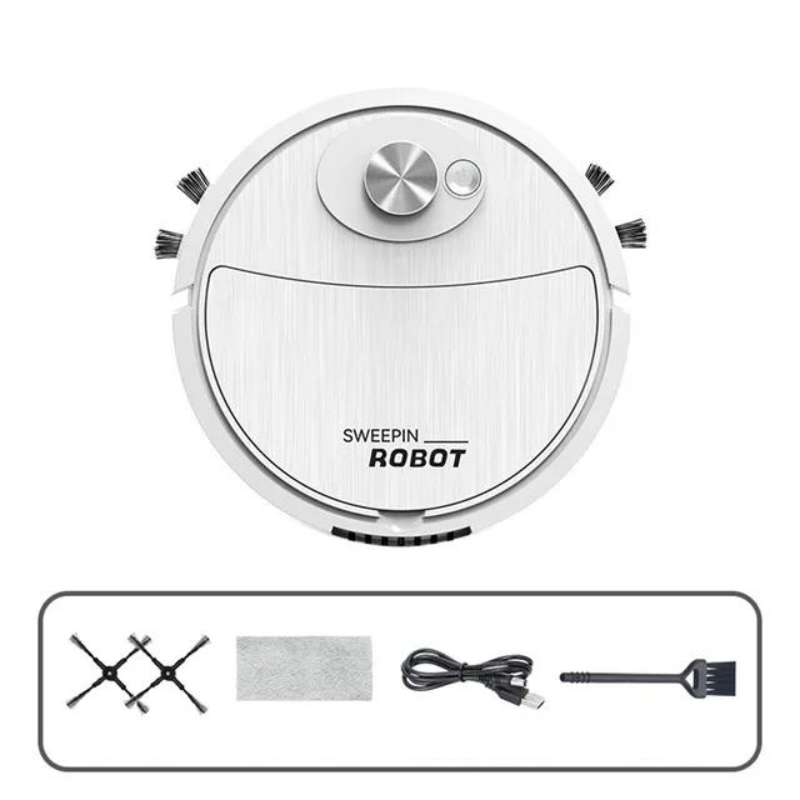 Cordless Self-Navigating Robot Vacuum, Mop & Sweeper — Slim 9-Inch
