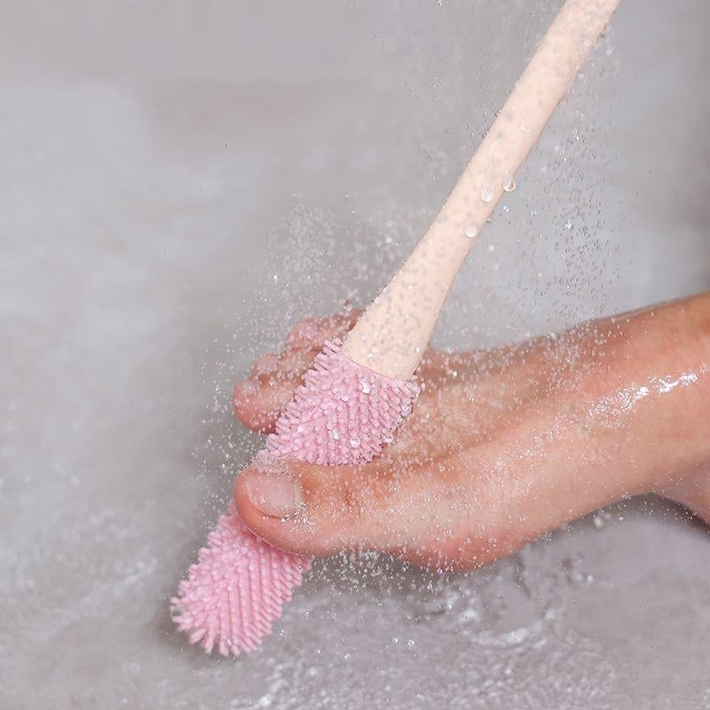 Meziprstní kartáč na chodidla — kartáček na prsty s měkkými štětinami, ergonomická rukojeť