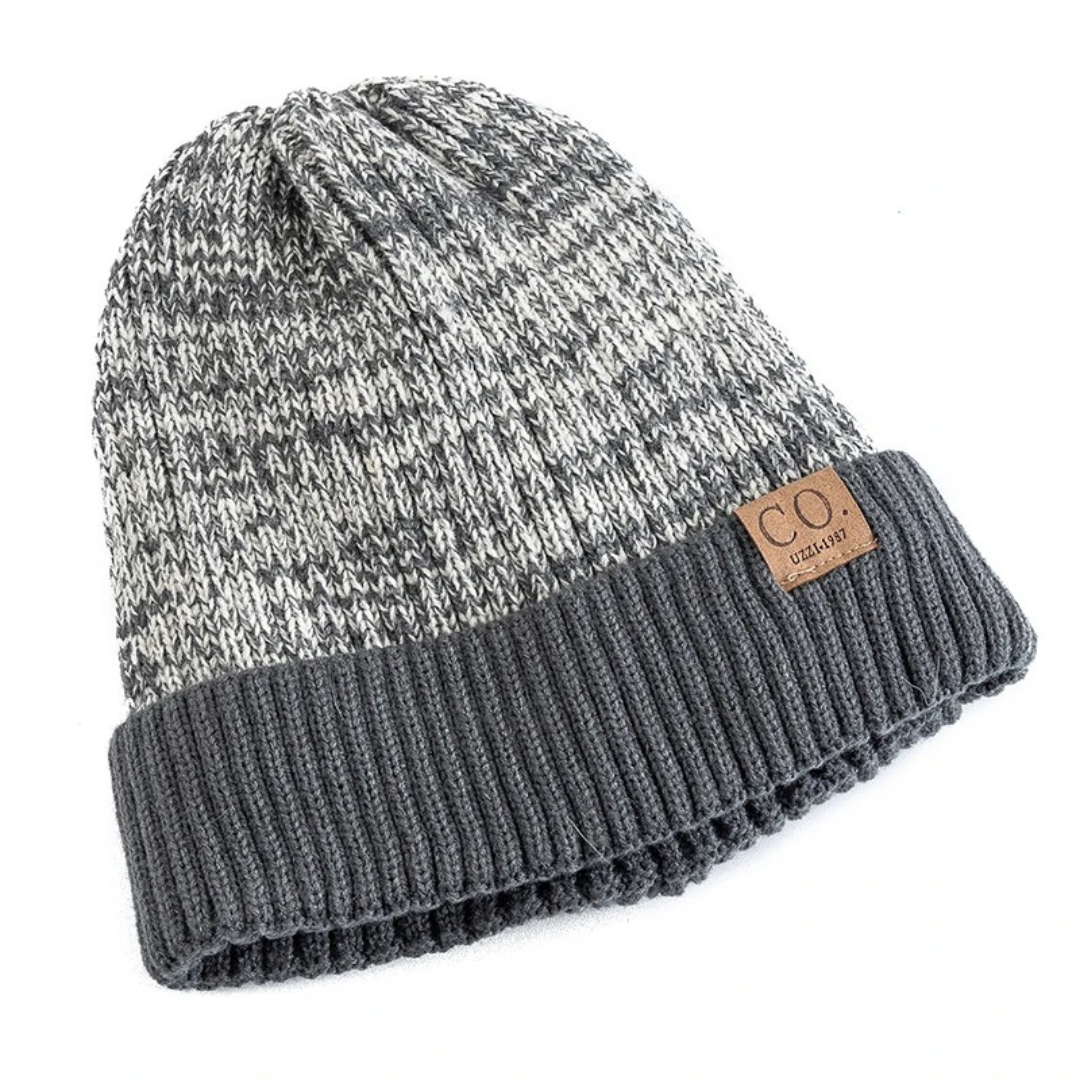 Unisex-Strickmütze für den Winter mit Fleecefutter – warme Thermo-Skullcap