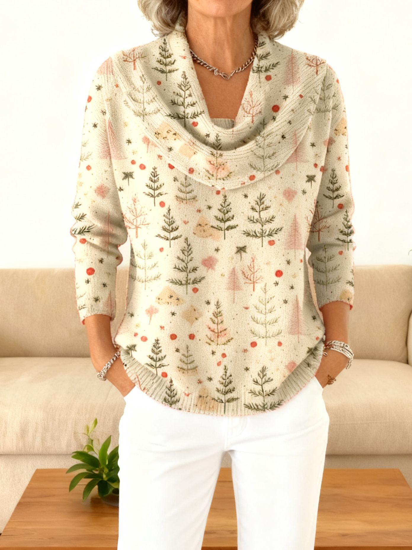 Sweat à Capuche Femme Coupe Ample avec Col Bénitier Élégant