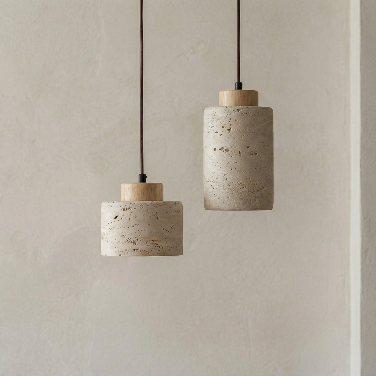 Texturerad taklampa i sten — naturlig ådring, modern minimalistisk stil