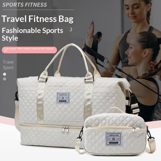 Grand Sac De Voyage Matelassé À Bandoulière Avec Poignée Brodée