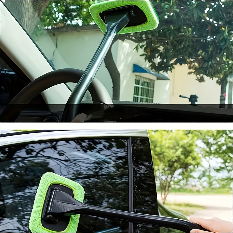 Langstielige Auto-Windschutzscheibenbürste mit Innenraum-Glaswischer - Euroselle