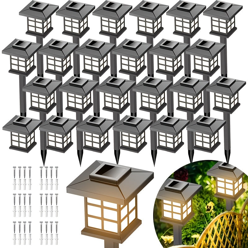 24PCS Multi-Color Solar Outdoor Lawn Lights Waterproof Garden Pathway Decor - Euroselle