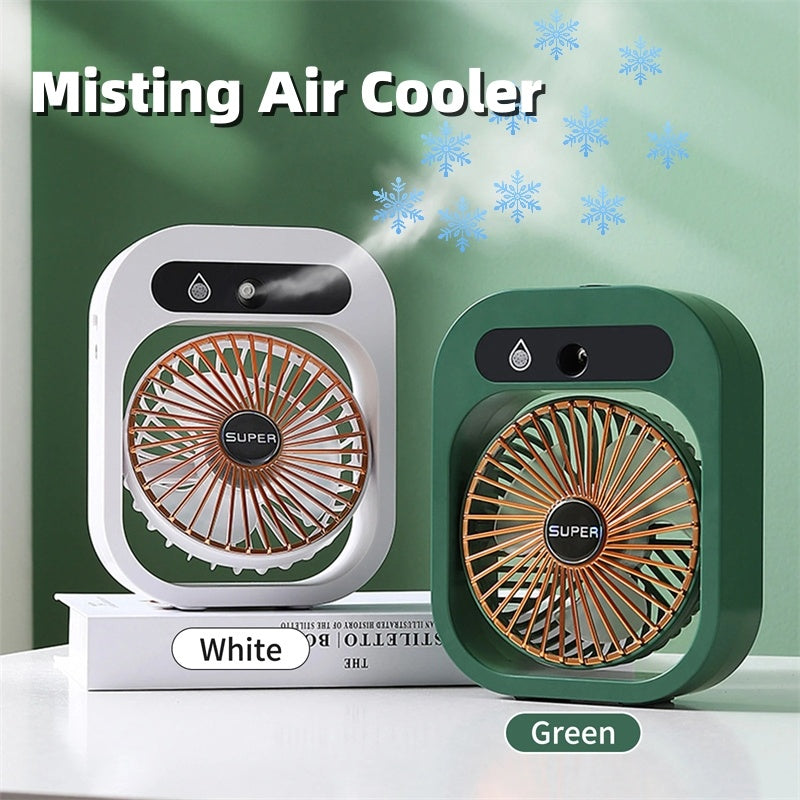 Ventilador nebulizador portátil AquaFlow — diseño de mano de 3 velocidades, sistema de nebulización integrado
