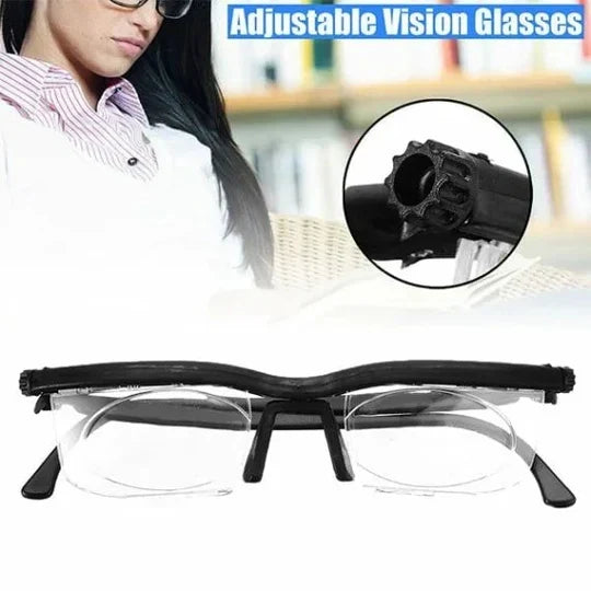 Dial-Adjustable Reading Glasses — Variable Focus Near/Far Vision