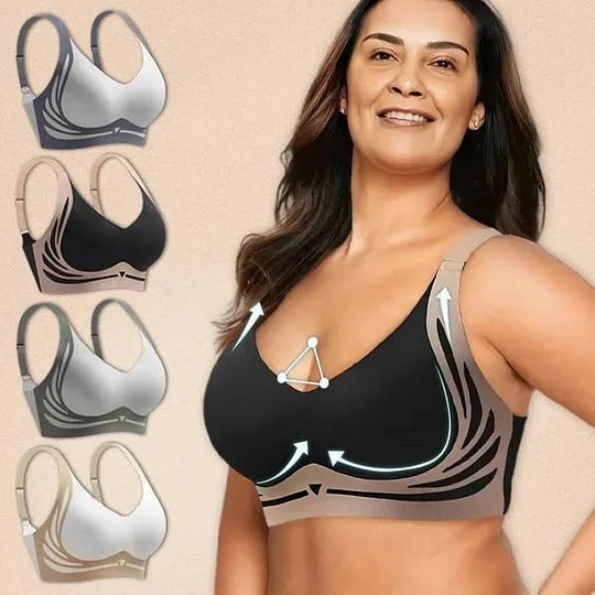 Reggiseno wireless con spalline larghe - sostegno senza ferretto e design a U sulla schiena che modella la figura, per una copertura completa | Thomler