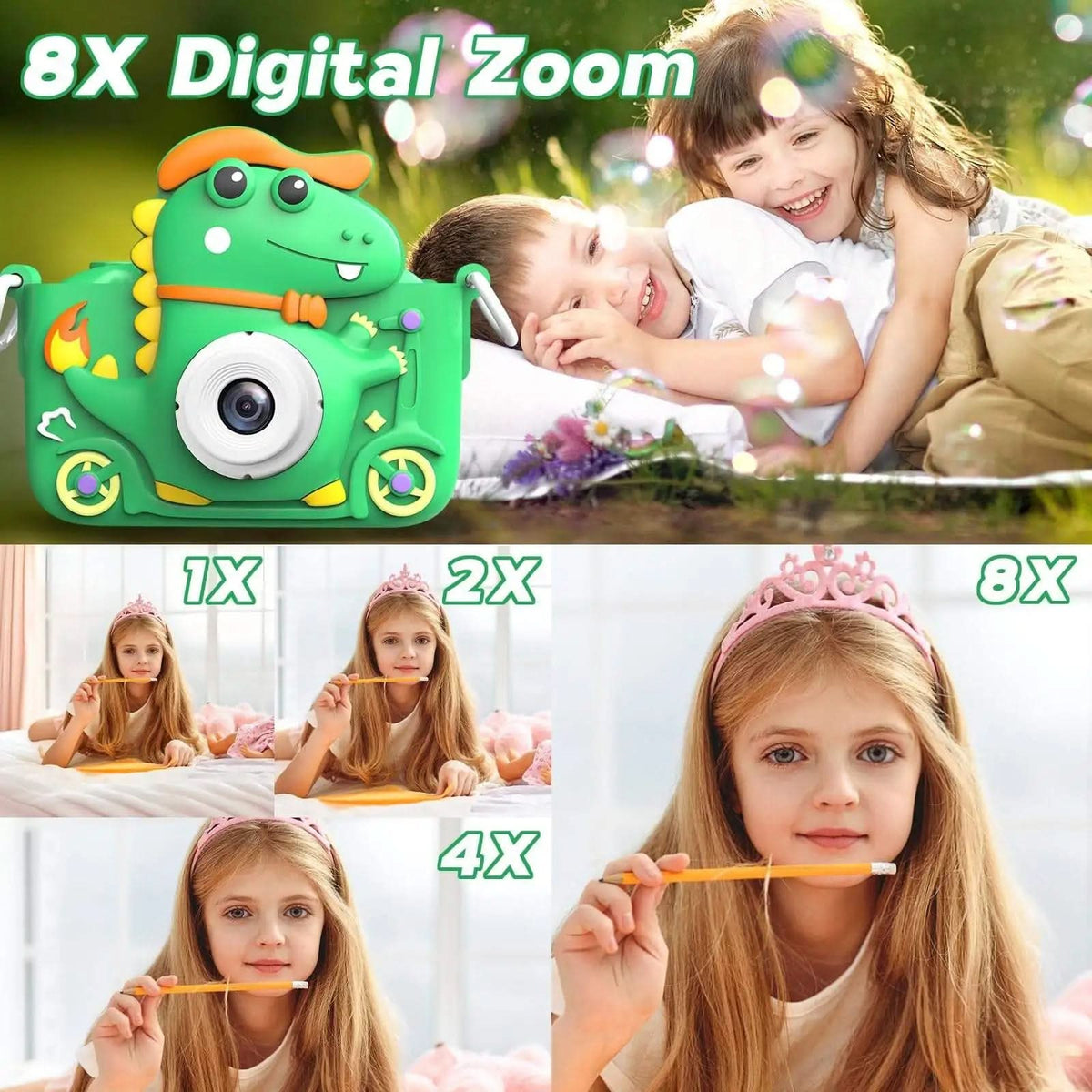 Appareil photo pour enfants NovaDino Dinosaur Explorer — HD 1080P, de 3 à 9 ans
