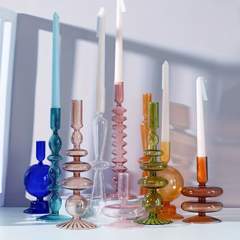 Minimalist Glass Candle Holder Vase Decorative Art Piece - Euroselle