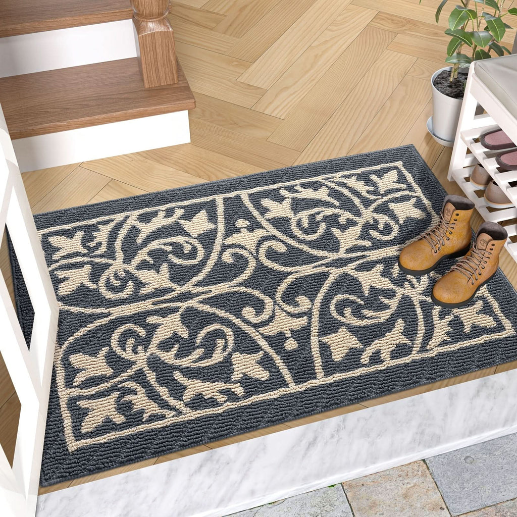 Entryway Mat — Low-Profile Non-Slip Rubber Backing, Washable