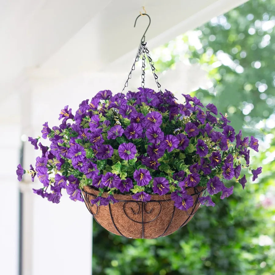 Kunstzijden bloemen voor hangmanden - weerbestendig, 7 kleuren