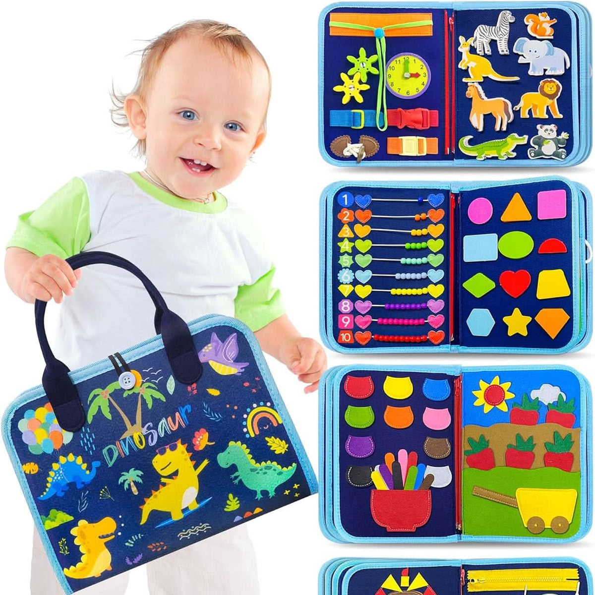 Tablero de actividades Montessori BrightNest — Entrenamiento temprano de la motricidad fina para bebés de 6 meses en adelante