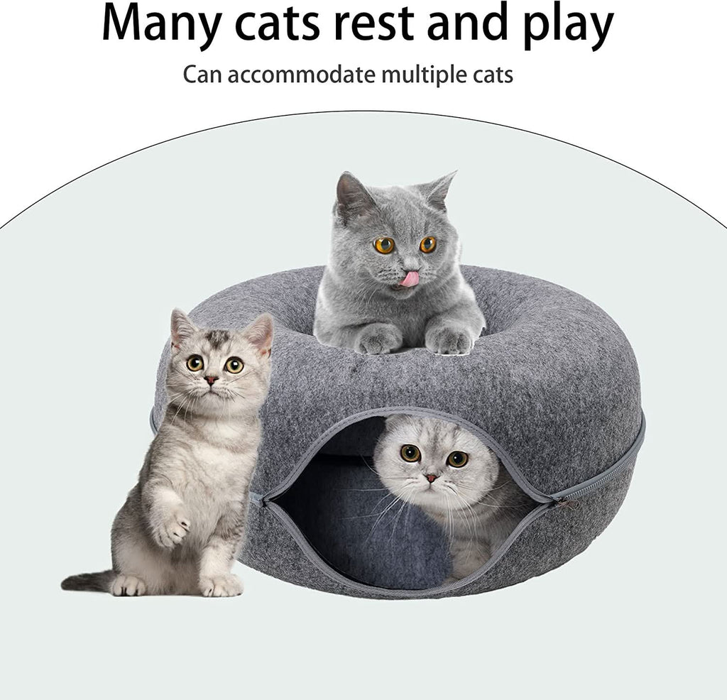 Deluxe Whisker Haven猫咪隧道——舒适睡眠角，温暖封闭小窝
