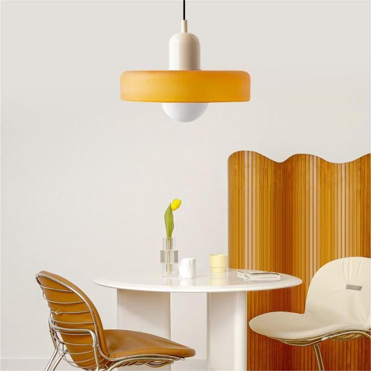 KiraGlass Geometric Bauhaus Pendant Light In Colored Glass