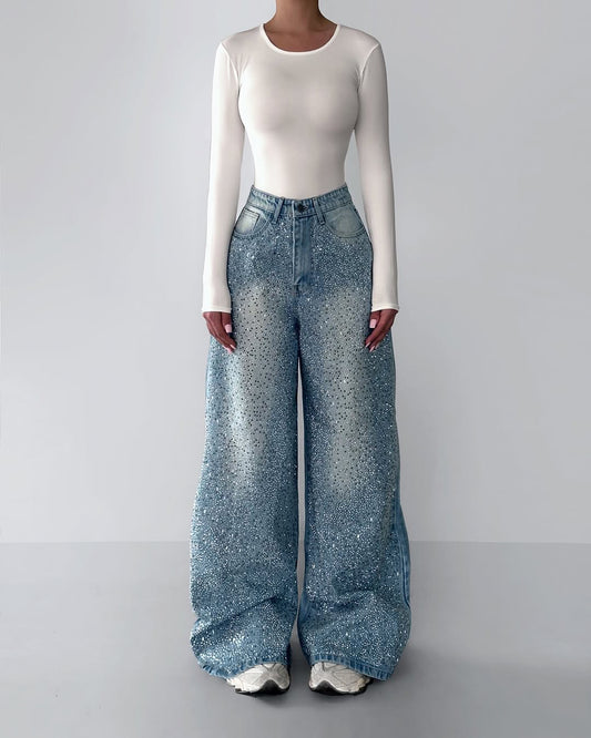 Pantalon Denim Délavé Style Vintage