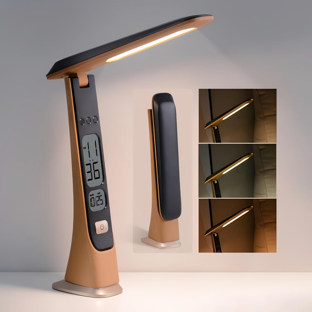 Foldable Portable LED Desk Lamp with Time Display - Euroselle