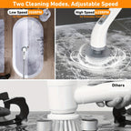 Rechargeable Electric Spin Scrubber with Detachable Handle - Euroselle