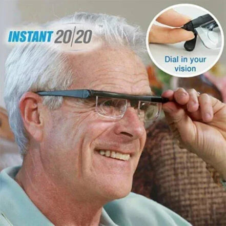 Dial-Adjustable Reading Glasses — Variable Focus Near/Far Vision