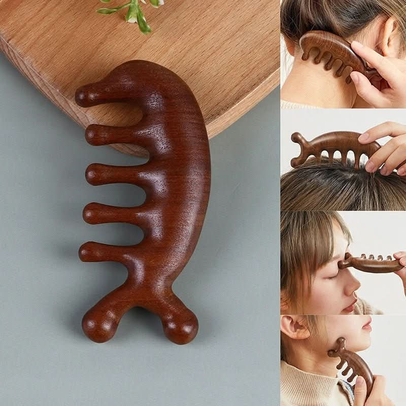 Tranquilwood Premium Sandalwood Massage Comb — Antistatic, Scalp-Nourishing Grooming Tool