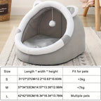 Soft Cozy Cat Cave Bed Cute Plush Hideout for Cats - Euroselle