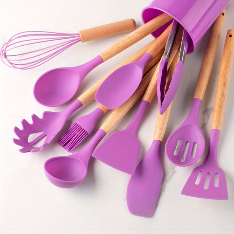 12-Piece Silicone Kitchen Utensil Set — Heat Resistant, BPA Safe