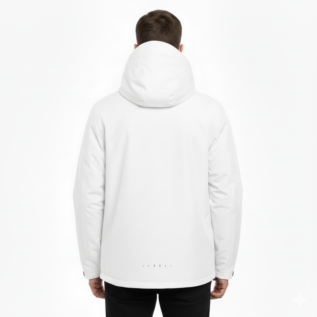 Veste de pluie légère à fermeture éclair pour homme — coque respirante à capuche