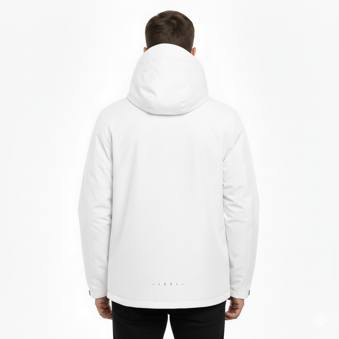Veste de pluie légère à fermeture éclair pour homme — coque respirante à capuche