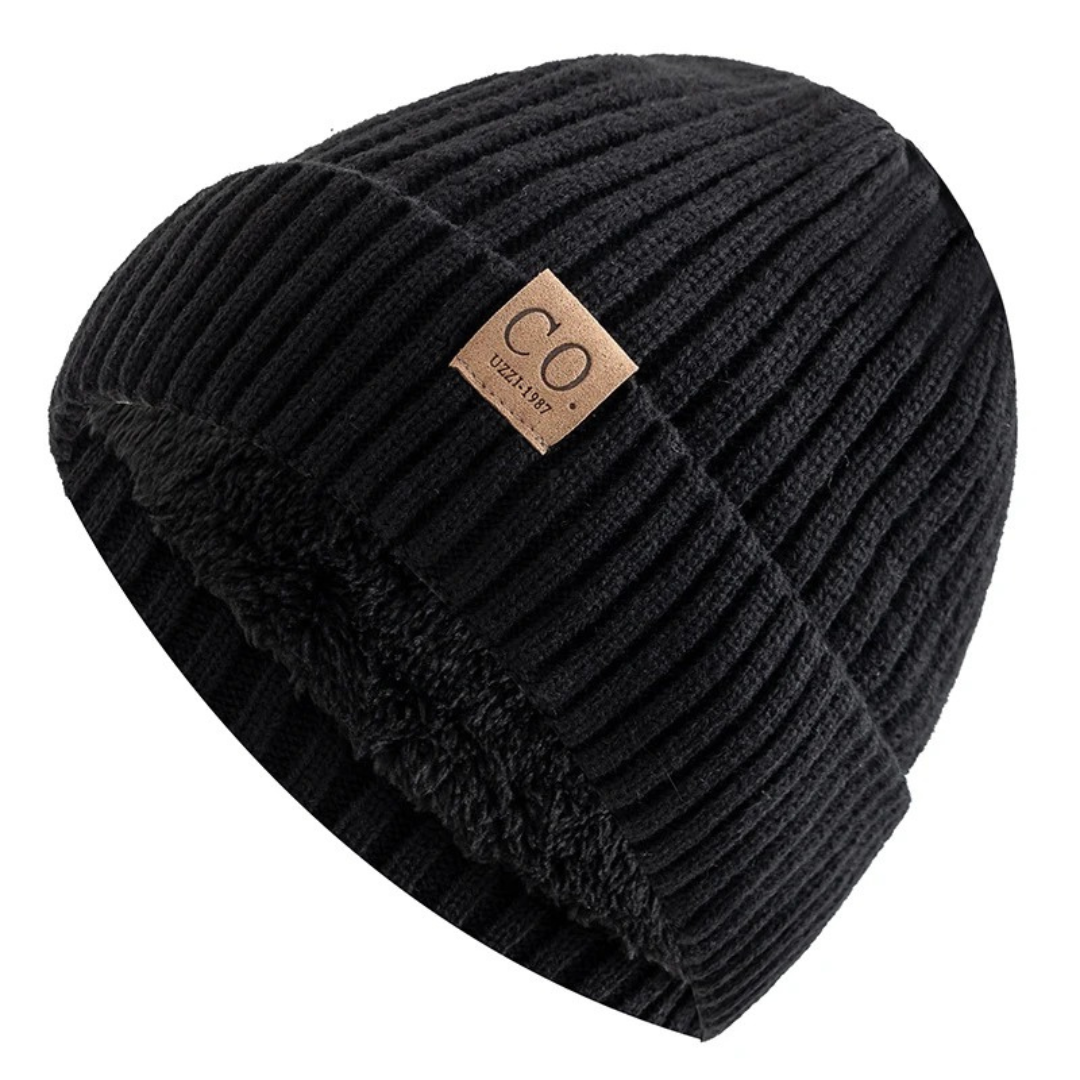 Unisex-Strickmütze für den Winter mit Fleecefutter – warme Thermo-Skullcap