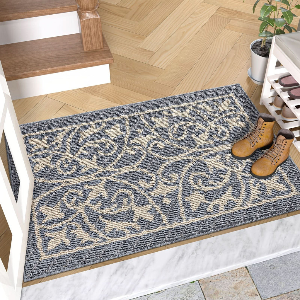 Entryway Mat — Low-Profile Non-Slip Rubber Backing, Washable