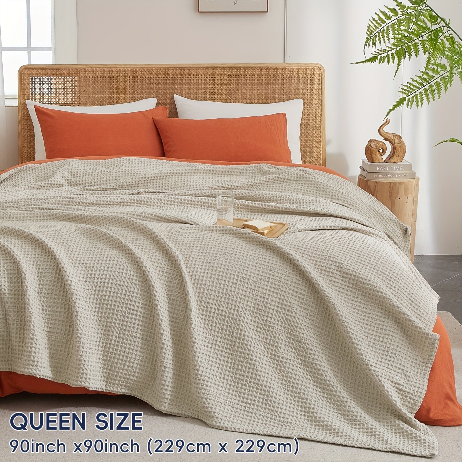 Lightweight Waffle Throw Blanket for Cozy All-Season Comfort - Euroselle
