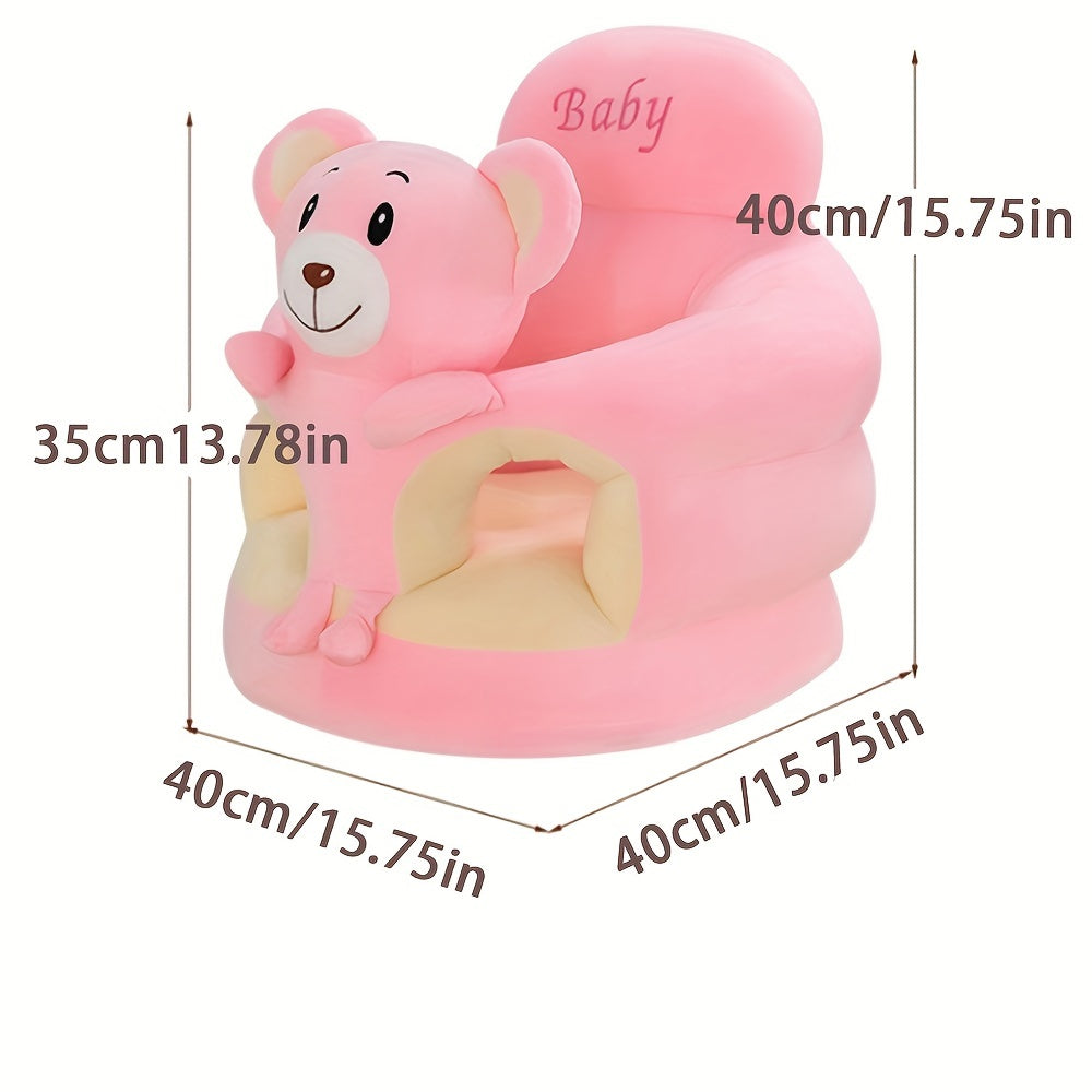 Cadeira de peluche com animal para bebé aprender a sentar-se — cadeira com encosto macio