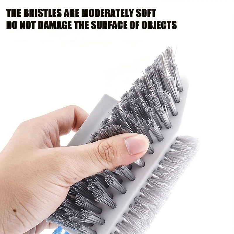 2-in-1 Crevice & Floor Scrub Brush, Durable Plastic, Portable Design - Euroselle