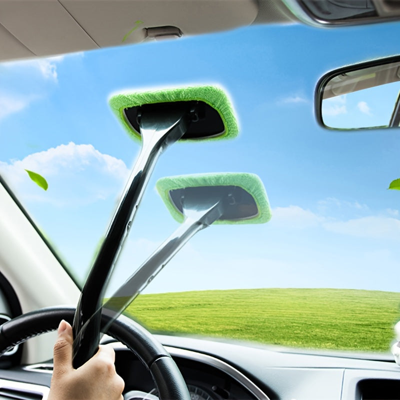 Langstielige Auto-Windschutzscheibenbürste mit Innenraum-Glaswischer - Euroselle