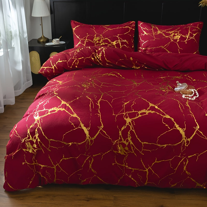 Classic Golden Foil Texture Bedding Set - Euroselle