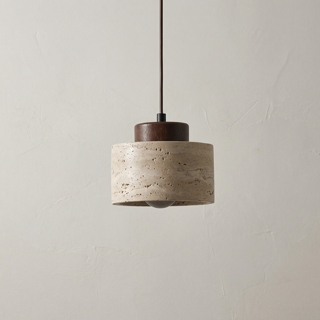 Texturerad taklampa i sten — naturlig ådring, modern minimalistisk stil