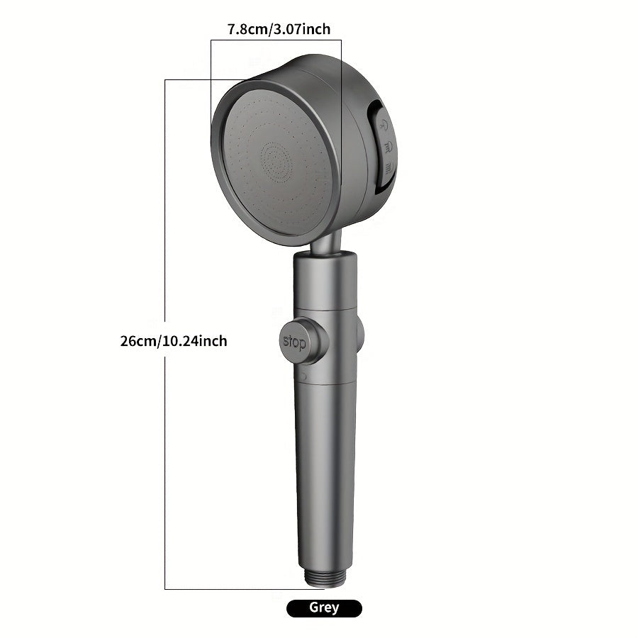 Adjustable High-Pressure Shower Head with Three Water Flow Settings - Euroselle