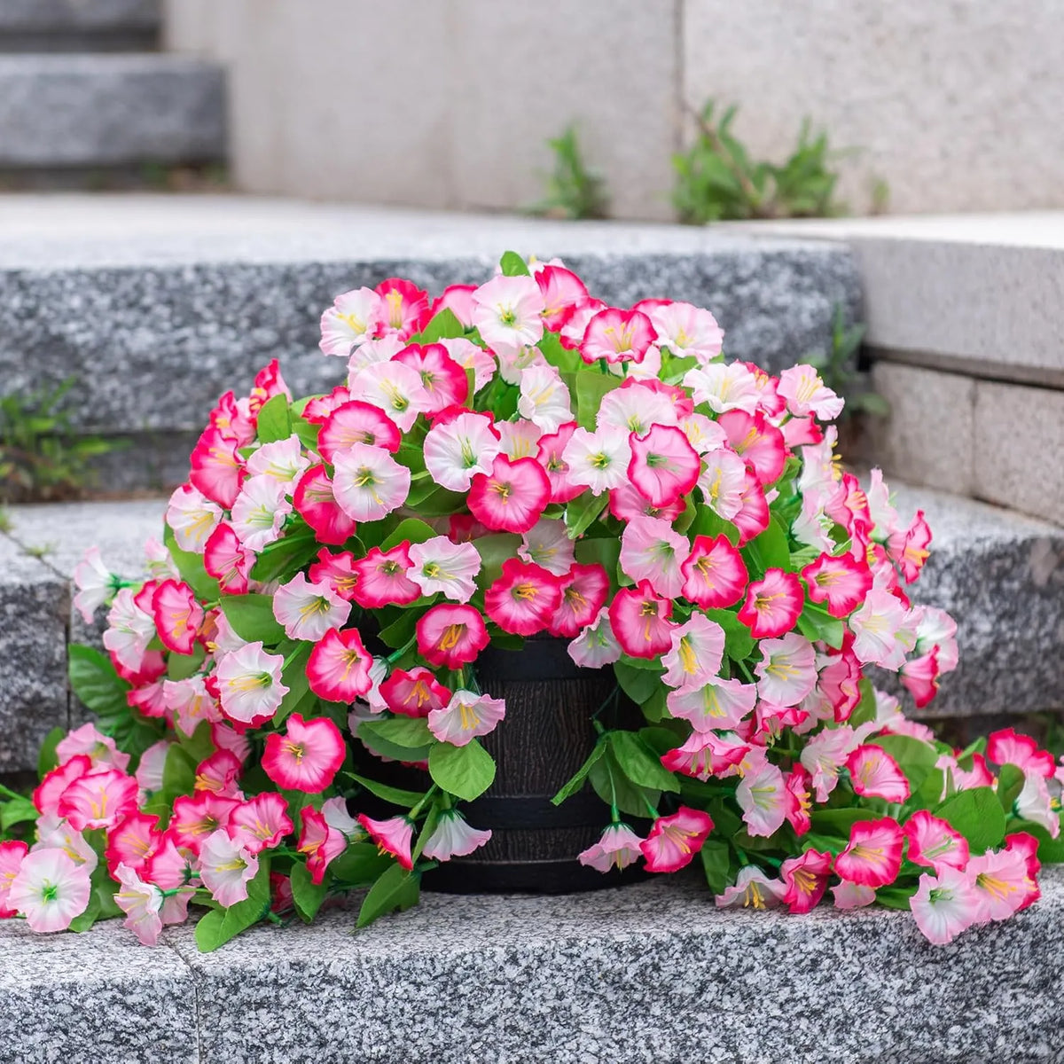 Kunstzijden bloemen voor hangmanden - weerbestendig, 7 kleuren