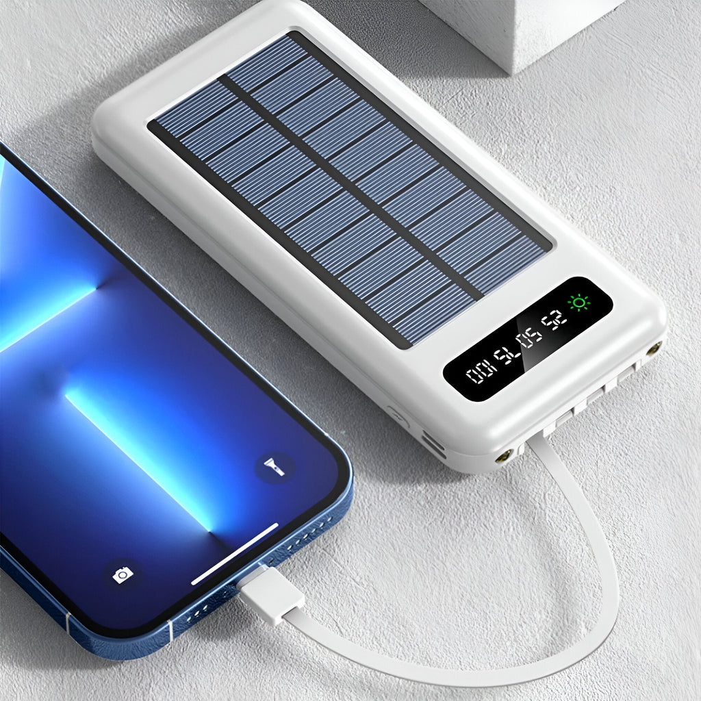 מטען סולארי נייד 20000mAh — שתי יציאות, תצוגת LED