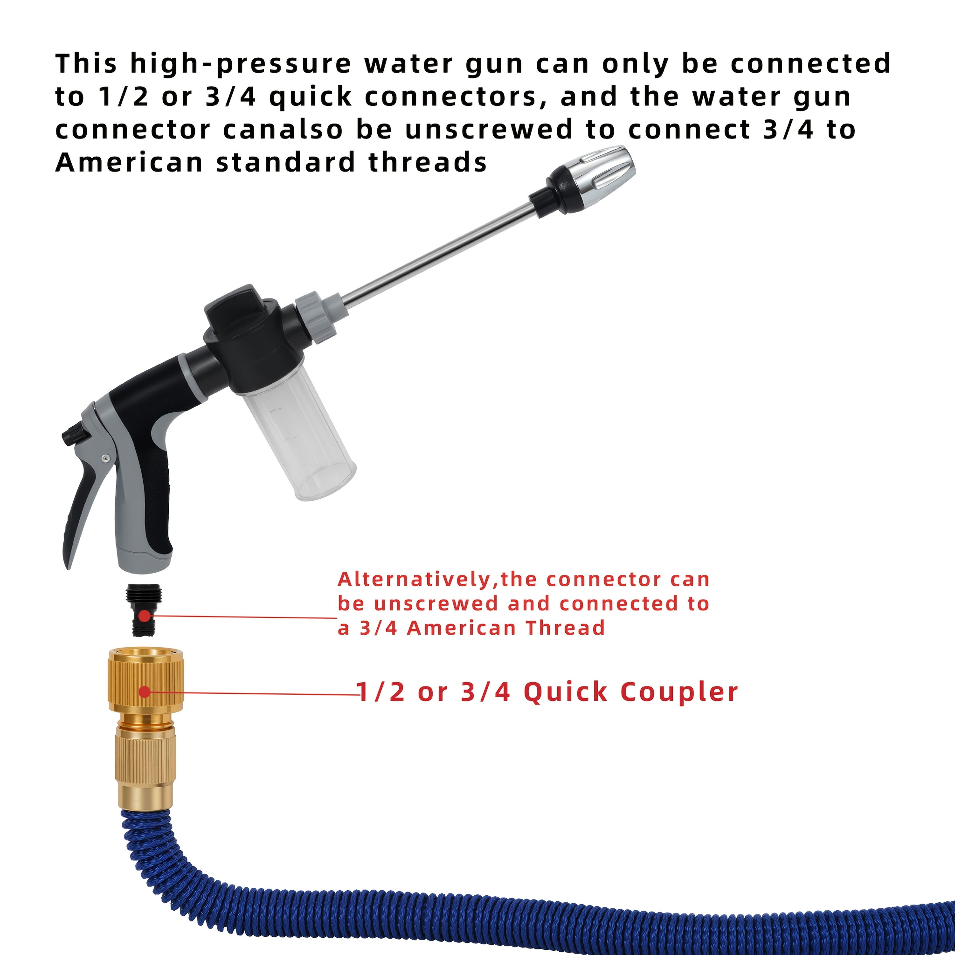 High-Pressure Garden & Car Wash Spray Gun - Euroselle