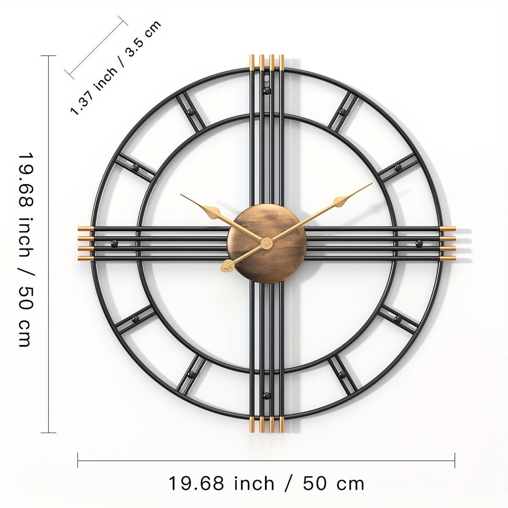 Modern Minimalist Cross Wall Clock with Structured Geometric Frame and Silent Motion - Euroselle