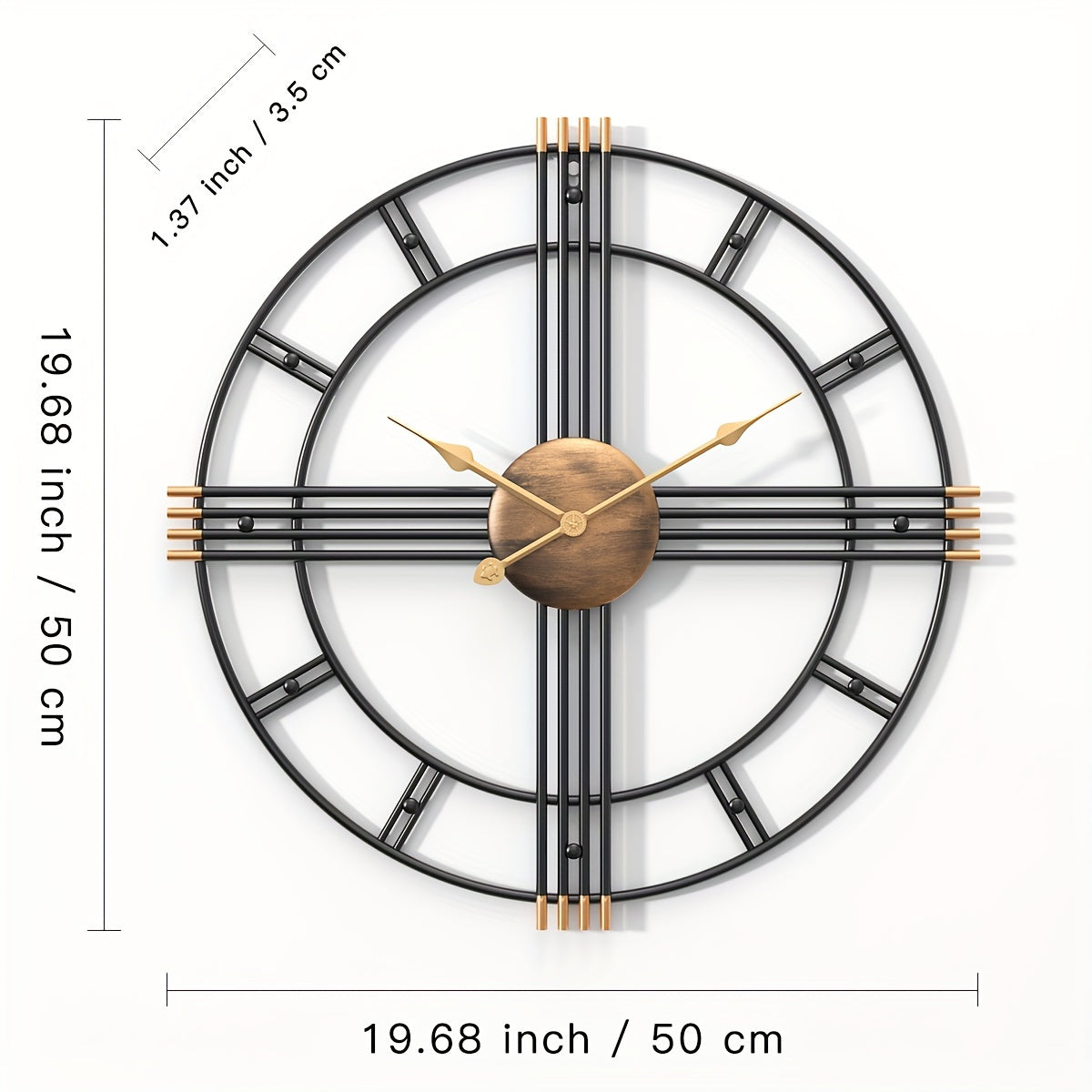 Modern Minimalist Cross Wall Clock with Structured Geometric Frame and Silent Motion - Euroselle