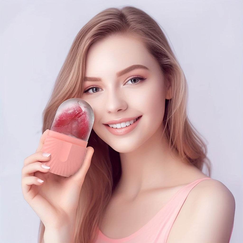 Reusable Face Roller with Ice Mold Cube for Refreshing Massage - Euroselle
