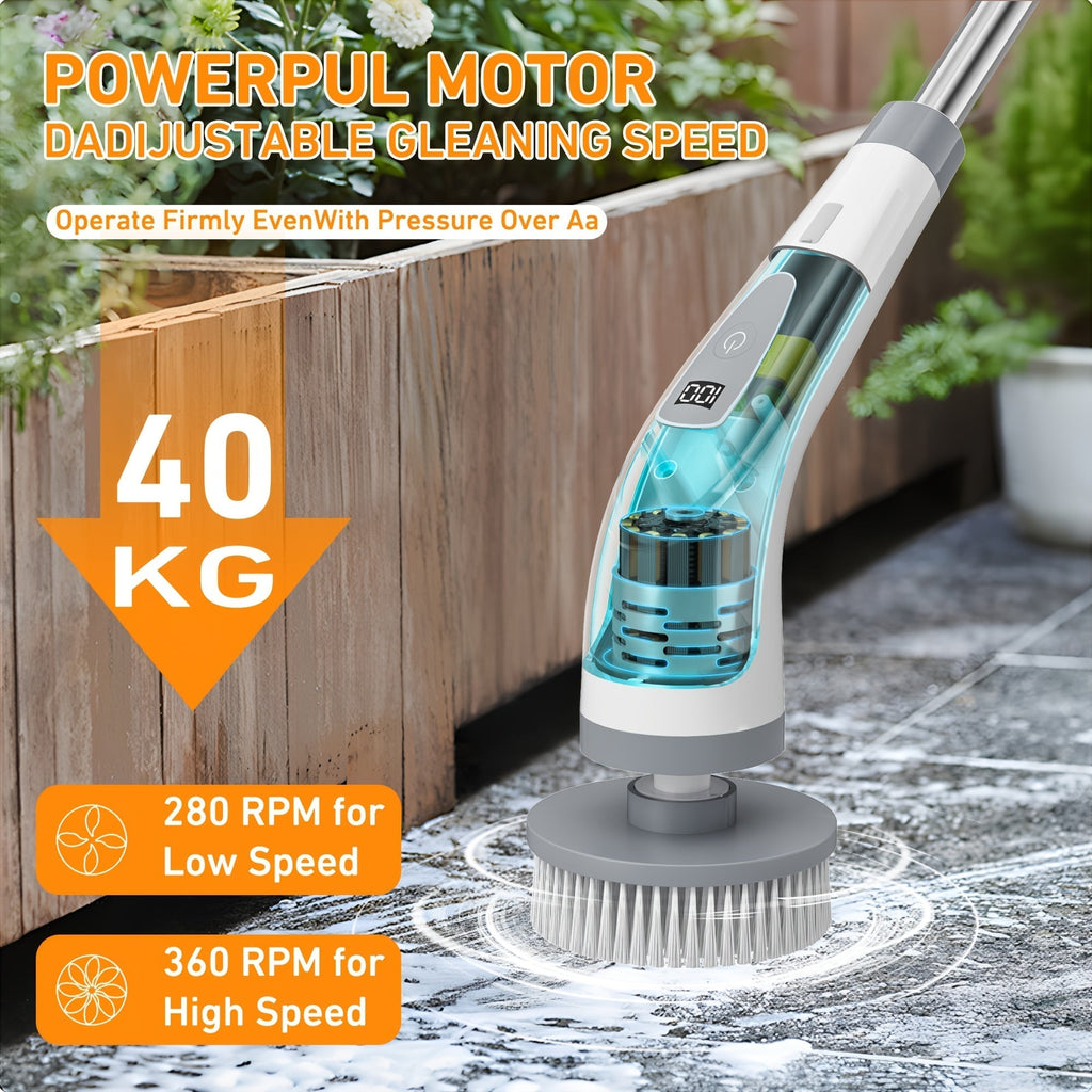 Rechargeable Electric Spin Scrubber with Detachable Handle - Euroselle