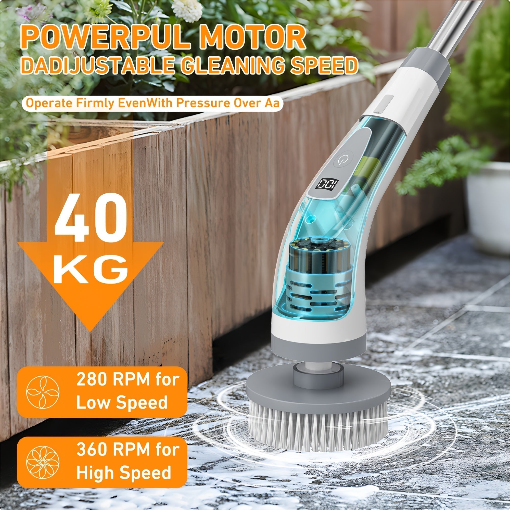 Rechargeable Electric Spin Scrubber with Detachable Handle - Euroselle