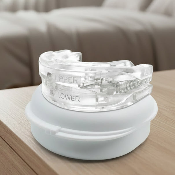 Dispositivo orale antirussamento NexSleep Guard — Design con avanzamento della mandibola inferiore, meccanismo per mantenere libere le vie aeree
