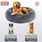 Soft Faux Fur Donut Pet Bed for Small to Large Dogs & Cats - Euroselle