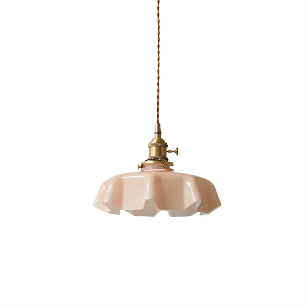 Textured Dome Pendant Light — Adjustable Height, White, Beige, Pink & Blue
